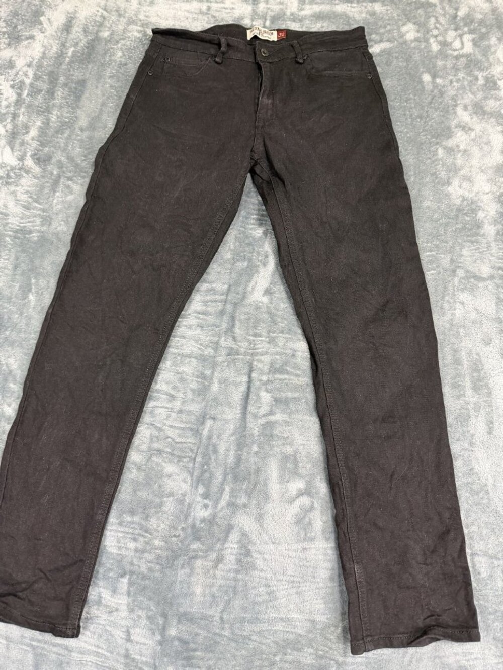 Hudson & Barrow Mens Black Slim Fit Stretch Jeans 32